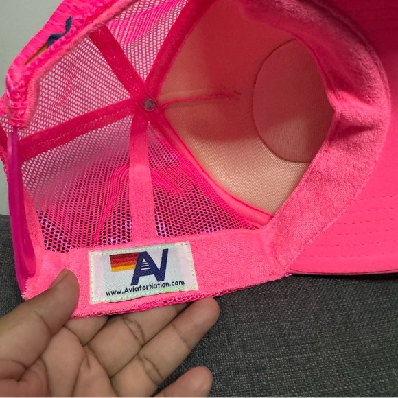Aviator Nation Pink Smiley Face Trucker Hat - Picture 4 of 5